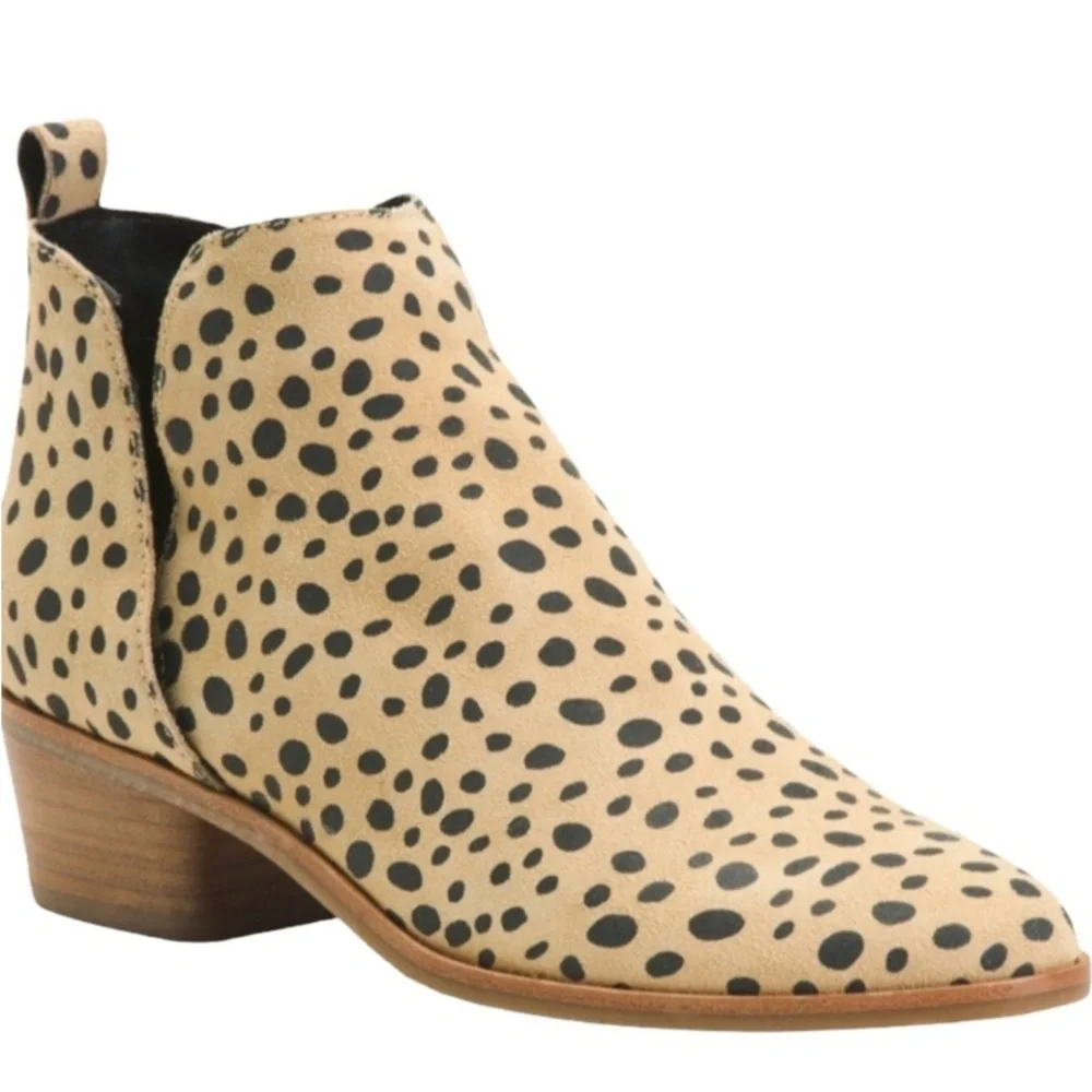 Dolce Vita Sonni Ankle Bootie Cheetah Leopard Print Calf Skin Hair Size 6 - Picture 1 of 9